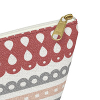 Ribbon Candy Accessory Pouch w T-bottom in Red